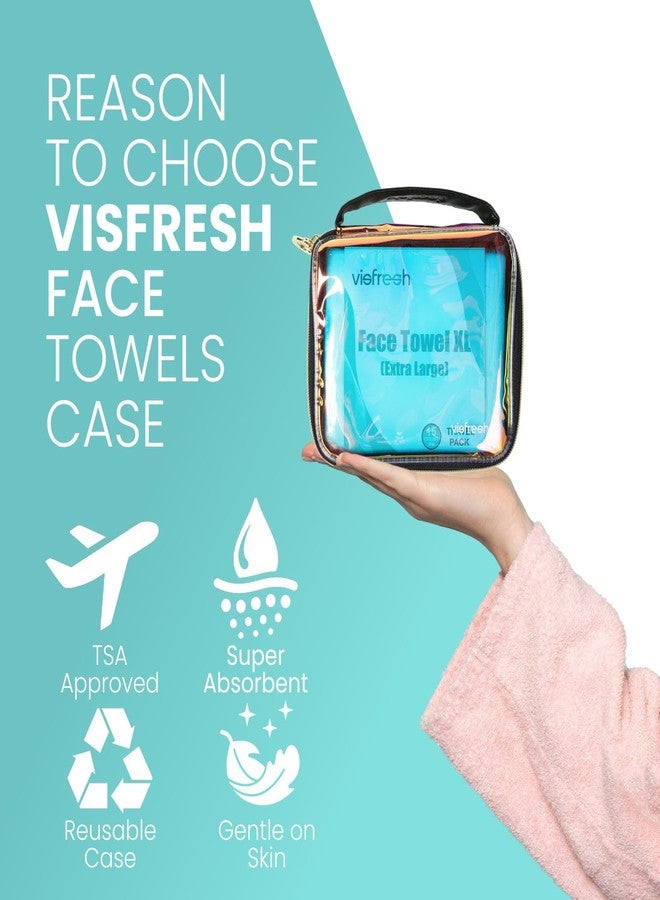 Visfresh Disposable Face Towel Travel Case with 15 Count XL Refillable Towels – Slim, Lightweight, Waterproof, Transparent Skincare Organizer for Women, Moms, Gym, Camping, and Travel – Visfresh - Image 4
